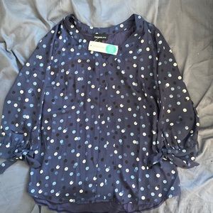 Fortune + ivy collyn mixed material blouse